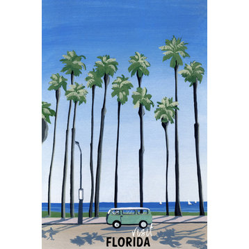 "Palm Tree Backdrop" Painting Print on Wrapped Canvas, 12x18
