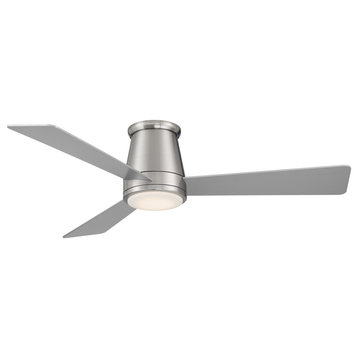 Hug Indoor/Outdoor 3-Blade Smart Ceiling Fan 52" Brushed Nickel, LED, Remote