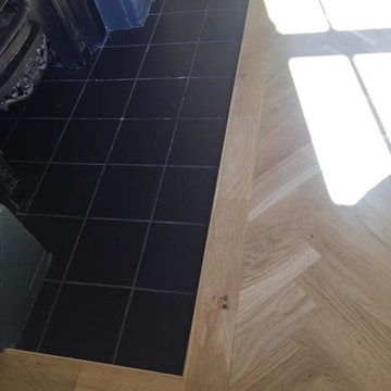 Installing Herringbone Wood Floor to Premises