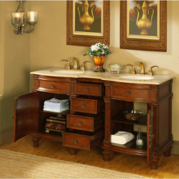 Accord Antique 60 inch Double Bathroom Vanity - Bathroom Vanities And Sink Consoles