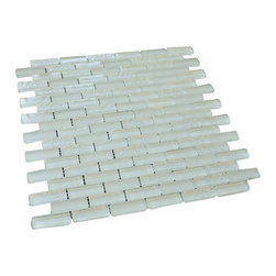 Rain Drop White Crystal Glass Mosaic Tile Brick Pattern (Glossy&Matte) - Home Decor