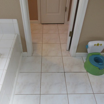 Masterbath shower and tub remodel (Marazzi Tosca Ivory Tile)