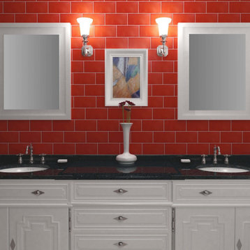 Projectos Bold Red Ceramic Floor and Wall Tile