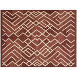 Bareens Designer Rugs - Contemporary Turkish Kilim Anika Hand-Woven Wool Rug - 6'8'' x 9'10'' - Elevate the elegance of your home with this stunning hand-woven tribal Kilim wool rug. Meticulously crafted on a loom by the Nomad Turkman people using hand-spun wool and 100% natural vegetable dyes, these rugs are recognized for their repetitive geometric patterns, incorporating naturalistic floral and traditional designs. The contemporary fashion palette results in bold, sharp patterns that are incredibly versatile, as the pattern is the same on both sides. These reversible rugs feature a lighter shade on one side and brighter colors on the other, providing versatility according to preference. These unique rugs are made by knotting short strands of different colors onto the warps and securing them by tightly pressing the wefts. The designs are created by interweaving the various colored wefts and warps. Kilims are known for their exceptional durability and versatility, making them truly unique rugs.  Product Details    Rug Size: 6'8'' x 9'10''  Material: 100% Wool  Style: Kilim, Flat Weave, Dhurrie, Turkish, Southwestern, Rustic, Tribal  Colors: Brown, Beige  Weave Type: Hand-Woven, Handmade  Pile Height: Less than 0.25 inch