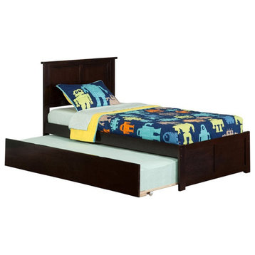 AFI Madison Twin Solid Wood Bed with Twin Trundle in Espresso