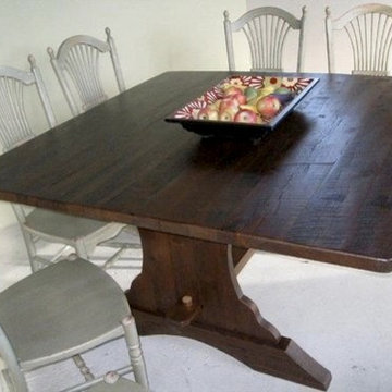 Square 60" Reclaimed Oak Trestle Dining Table