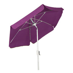 FiberBuilt Umbrellas LLC - FiberBuilt Umbrellas Hexagonal Burgundy Aluminium Base Garden Umbrella With Tilt - Outdoor Umbrellas