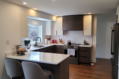 Example of a trendy home design design in Boston