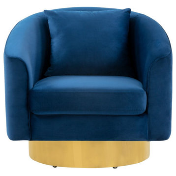 Safavieh Couture Joaquin Swivel Barrel Chair, Navy