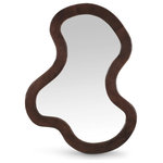 Meridian Furniture - Oblique Mirror, Brown, 28" X 38" - Create an instant focal point on your wall with this Oblique mirror. This oversized mirror has an artful design that adds a touch of modern fun to your room while instantly garnering the attention your wall deserves. Acacia wood forms the frame of this fabulously abstract mirror, providing a bold contrast on your wall that makes it hard to ignore. A rich brown finish lets this handsome mirror blend in nicely with other furnishings in your contemporary room.