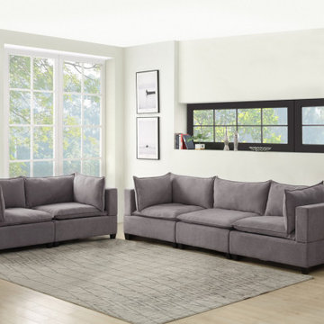 Madison 120.5" Fabric Sofa Loveseat Living Room Set