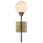 Trade Winds Lighting - Trade Winds Lighting 1-Light Wall Sconce In English Bronze And Warm Brass - This 1-Light Wall Sconce From Trade Winds Lighting Comes In A English Bronze And Warm Brass Finish. It Measures 20" High X 6" Long X 6" Wide. This Light Uses 1 Candelabra Bulb(S).  This light requires 1 , 60W Watt Bulbs (Not Included) UL Certified.