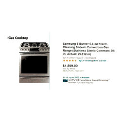 Samsung Slide In Gas Range - Products