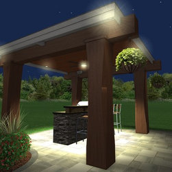 Patio - Pavilion - Fire Pit - Bar - Landscape Package - Outdoor Lighting