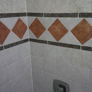 Master and main bathroom with imported Italian porcelin and granite tiles.