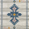 Abani Porto Southwestern Tribal Print Blue And Orange Area Rug, 5'3"x7'6"