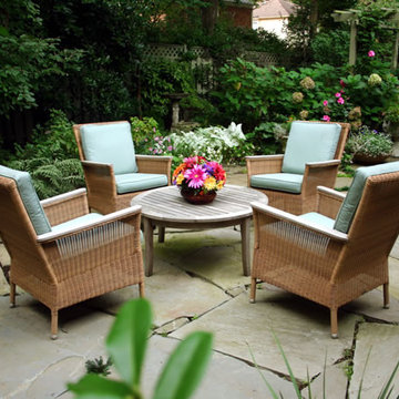 Stepping Stone Patio with Wood Arbor