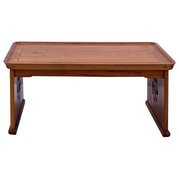 Oriental Simple Light Brown Wood Rectangular Table Stand Hws991