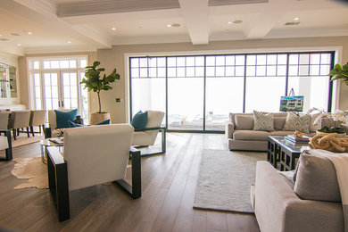 Photo of a large beach style living room in Orange County.