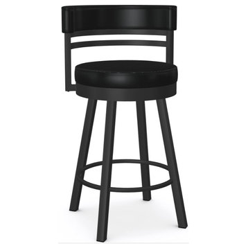 Round Swivel Counter Bar Stool - Canadian Made, Black Ep Licorice, Counter