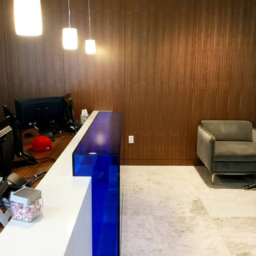 Custom Blue Glass Box in Office