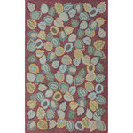 Company C - Fall Foliage Wool Hand Tufted Rug, 8' X 10' - Marvel at Mother Nature's splendor indoors with our Fall Foliage rug, hand-tufted in all wool with a fine, loop pile. Whimsically-rendered leaves scattered across a rich, chili background make this a natural beauty in your home. Made in India. GoodWeave certified.