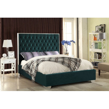 Lexi Velvet Bed, Green, King