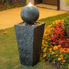 31.69"H Polyresin Rippling Floating Sphere Pedestal Outdoor Fountain