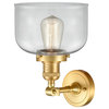 Franklin Restoration Large Bell 1 Light Wall Sconce, Satin Gold, Clear Glass