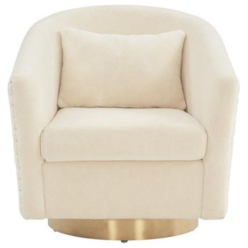 Baylee Quilted Swivel Tub Chair Ivory