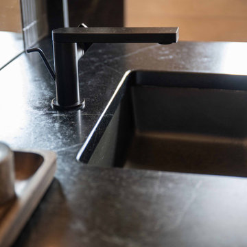 Dark Contemporary Primary Bathroom