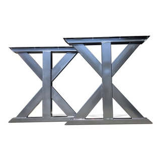 Longeron Industrial Adjustable Dining Table Base - Steel - Casters - DIY