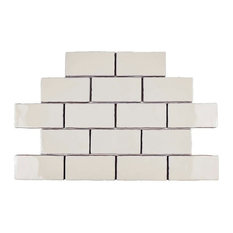 SomerTile Antic Craquelle 3" x 6" Ceramic Subway Wall Tile, White