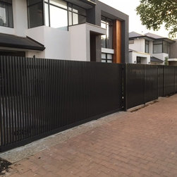 Black Aluminium Sliding Gate and Fence - Home Fencing & Gates