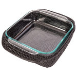 Artifacts Trading Company - Artifacts Rattan™ Square Baker Basket with Pyrex, Tudor Black - Our Square Baker Basket with Pyrex will fast become a staple in your kitchen!
