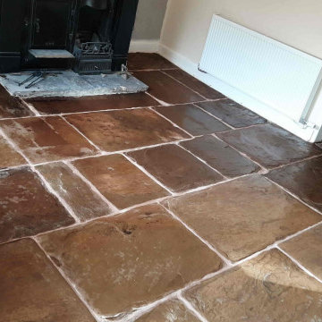 150 Year Old Carpet Covered Flagstone Floor Transformed in Kirkstall Leeds