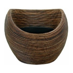 Modern Classic Wicker - Donut Rattan Lounge Chair - Modern Round WIcker - Armchairs And Accent Chairs