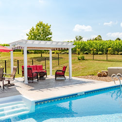 Poolside Pergola with Retractable Shade Canopy/Awning - Pergolas