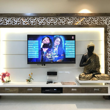 TV Unit Design For 10 Ft Wall