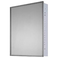 Euroline Medicine Cabinet, 16"x22", Annealed Stainless Frame, Flush Mounted