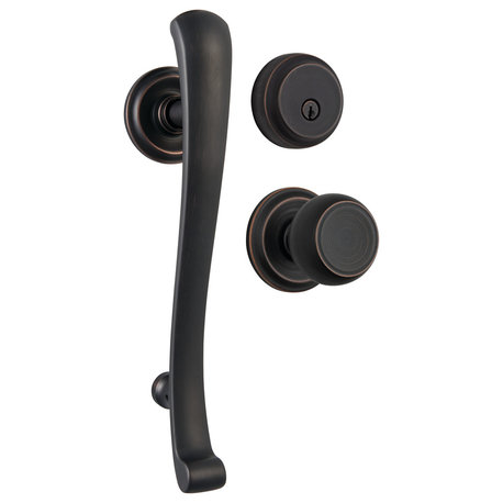 Brinks Push Pull Rotate Rourke Handleset, Tuscan Bronze, 13.6''