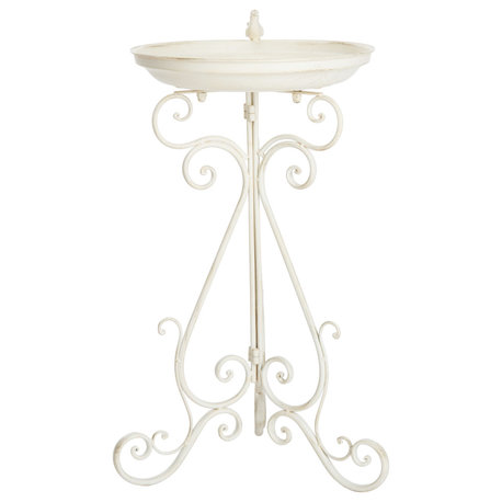 Safavieh Ashlan Bird Bath, Pearl White