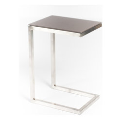 Safari Cee Satin Nickel Side Table | Cappuccino Acid - Coffee Tables