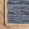 nuLOOM Hand Woven Leather, Jute & Sisal Brigitta Area Rug, Blue, 8'x10'