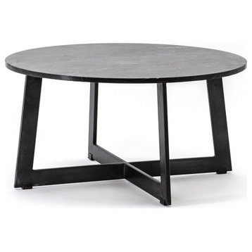 Round Black Marble Coffee Table (L) By-Boo Major