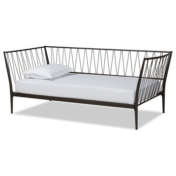 Baxton Studio Lysa Modern And Contemporary Black Finished Metal Twin Size Daybed