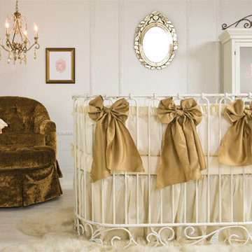 Luxury Nursery Featuring Round Iron Baby Crib