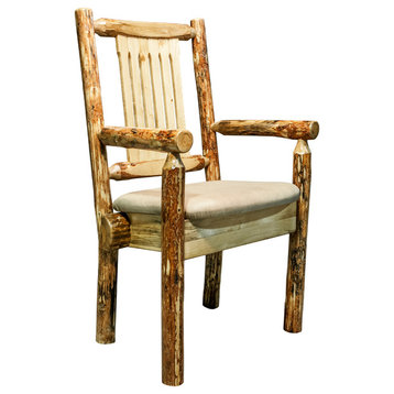 Glacier Country Collection Captain's Chair, Upholstered Seat, Buckskin Pattern