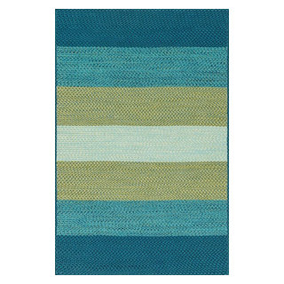Blue Green Indoor Outdoor Reversible Braided Garrett Area Rug by Loloi ...