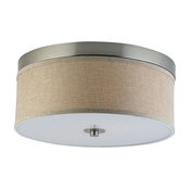 Occhio 15" 2-Light Flushmount Ceiling Fixture, Natural Linen